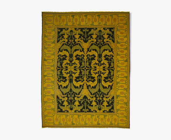 Tapis persan surteint noué à la main 310 cm x 412 cm tapis de laine jaune