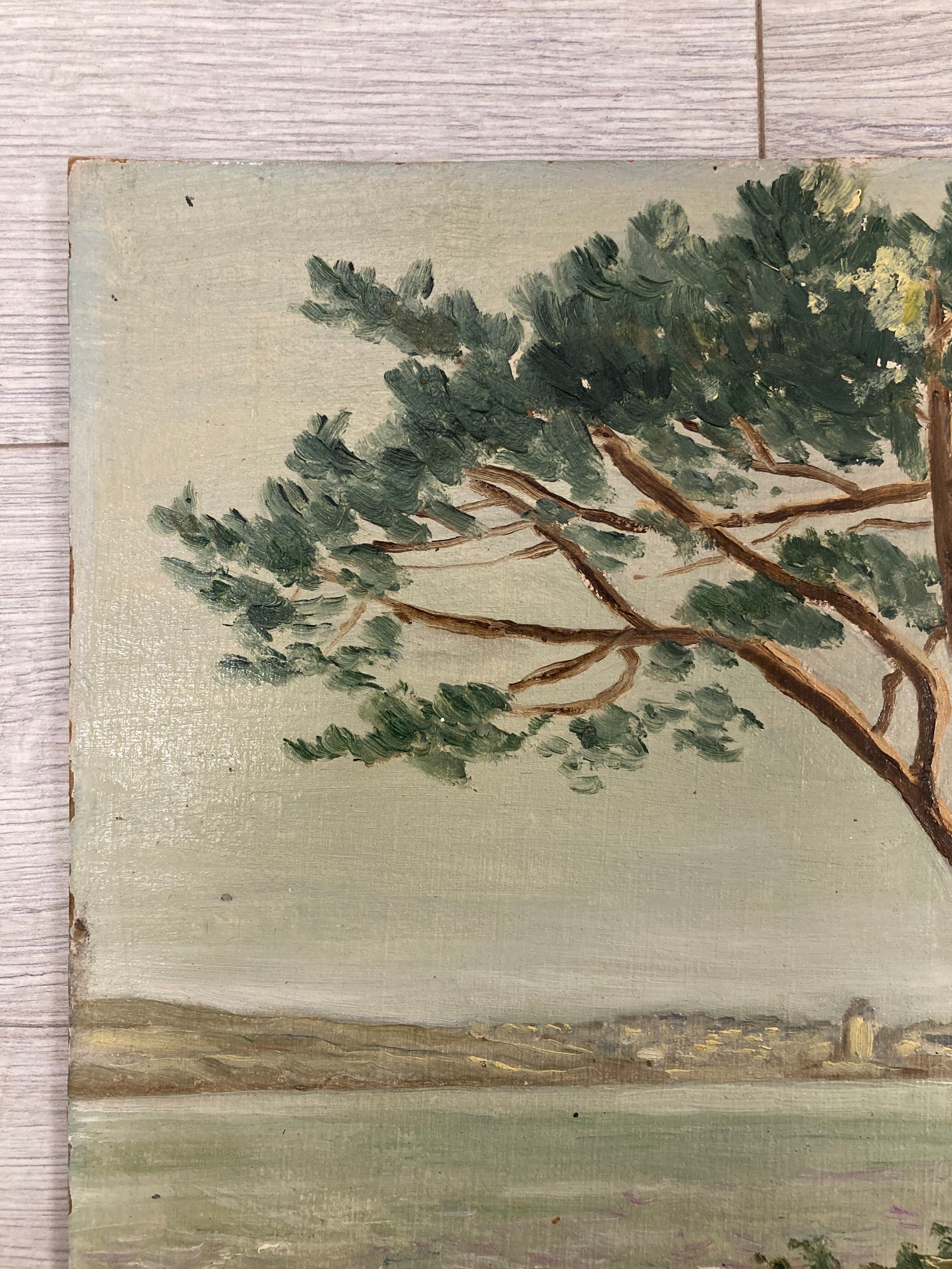 Oil on vintage cardboard