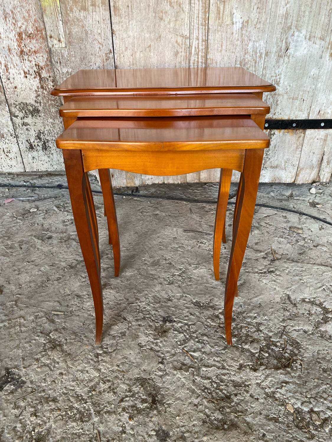 Set of 3 Vintage Louis XV Style Nesting Tables #D819