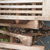 4 teak comb chairs