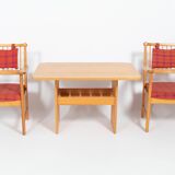 Yngve Ekstrom ‘Furubo’ armchairs with a table produced by Swedese, 1970’s