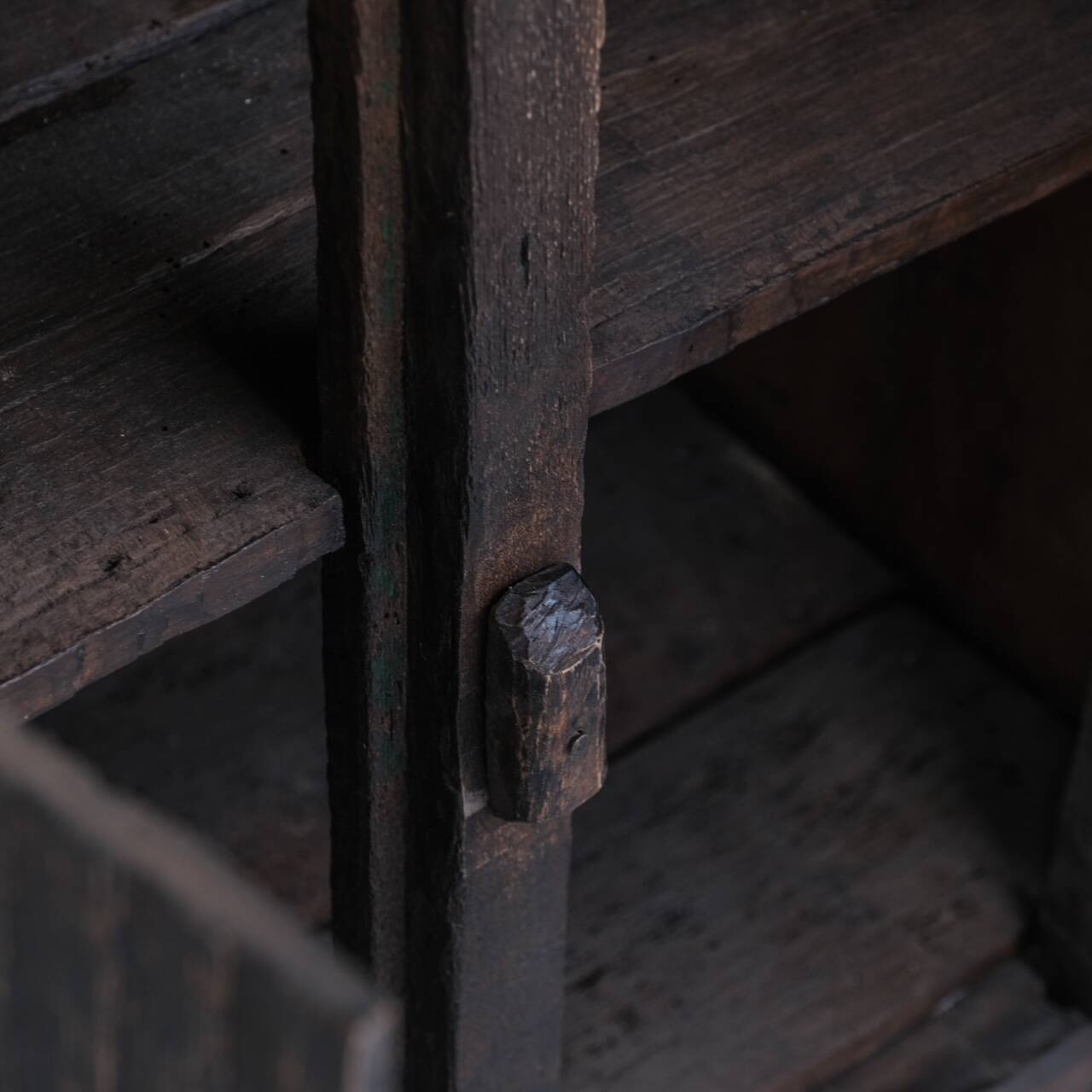 Antique Primitive Wooden Side Cabinet or Console