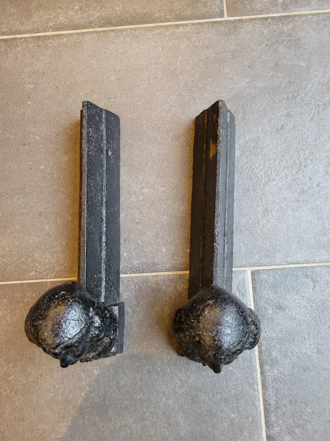 Cast iron andirons