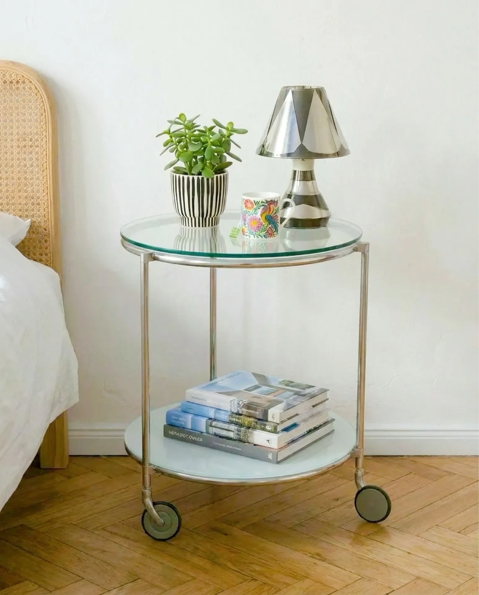 Round dessert table / side table or bedside table — design Ehlen Johansson