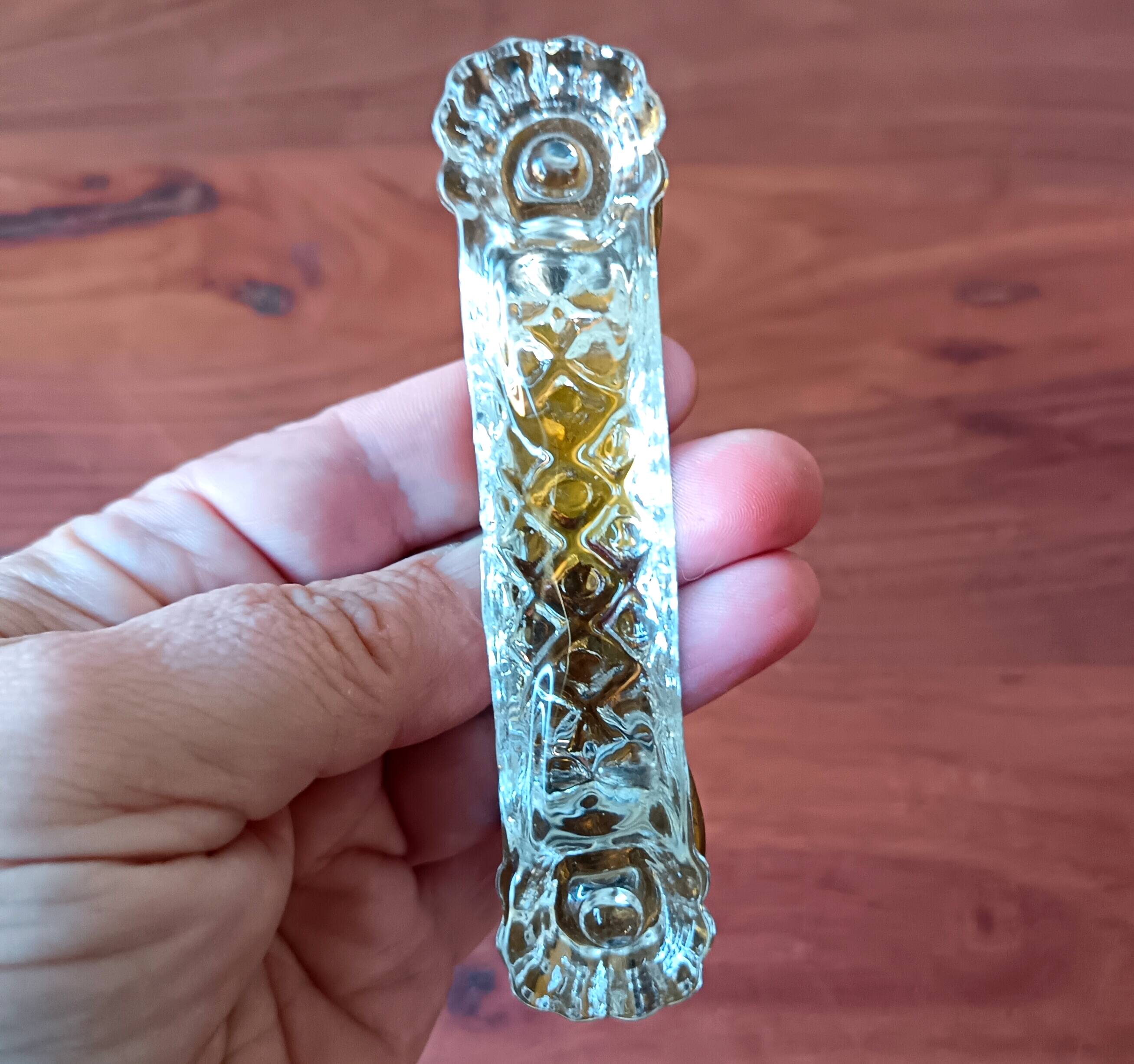 5 antique glass handles