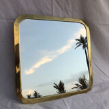 Set of 4 square brass mirrors