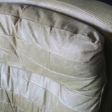 Fauteuil d'angle patchwork en cuir vert olive par Laauser, années 1970