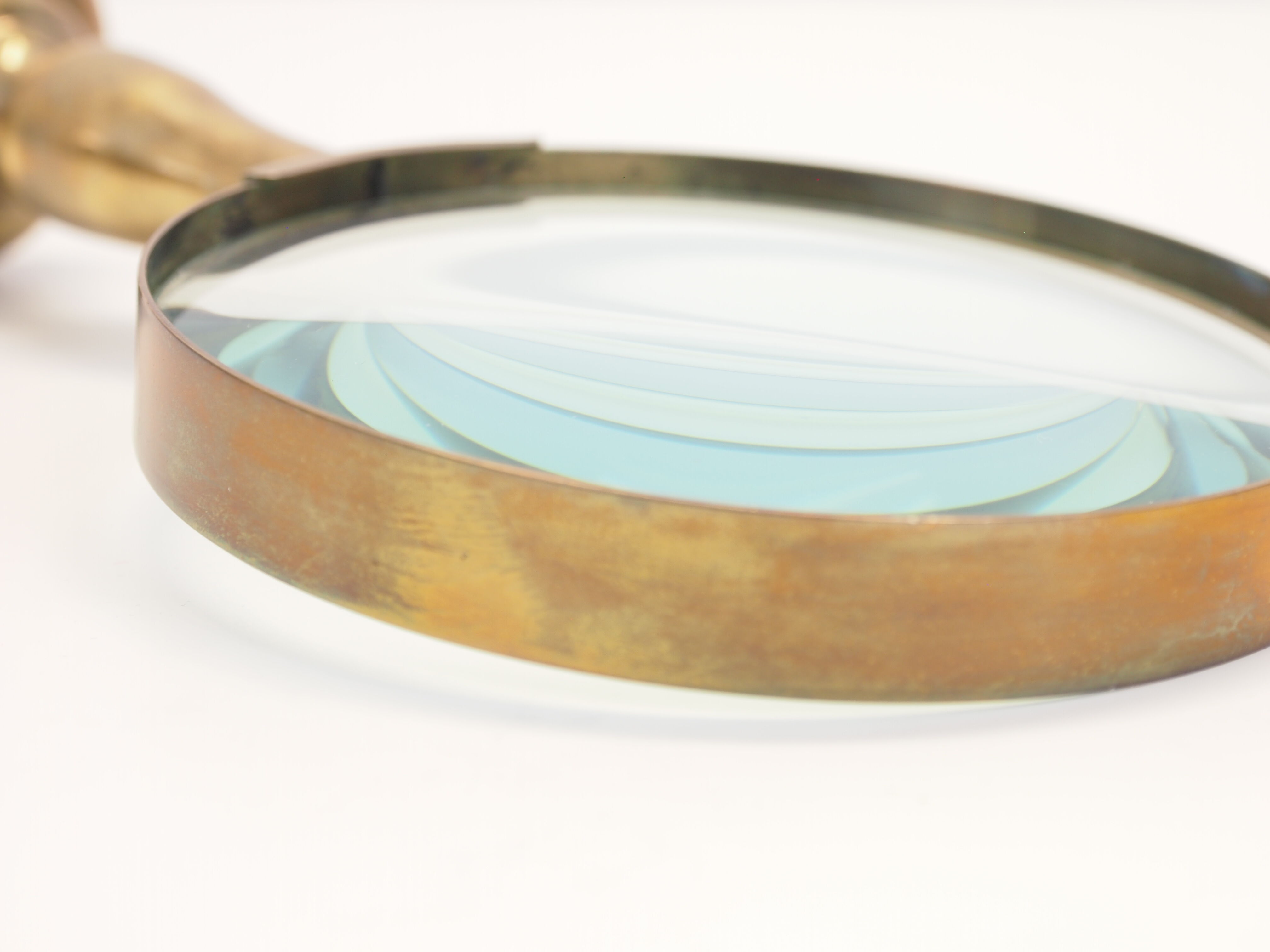 Vintage xxl brass desk magnifying glass