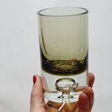 4 vintage whiskey glasses in smoked glass bubble design tapio wirkkala?