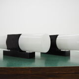 Pair of Midcentury Bakelite and Glass Wall Lamps, Czechoslovakia 1950s