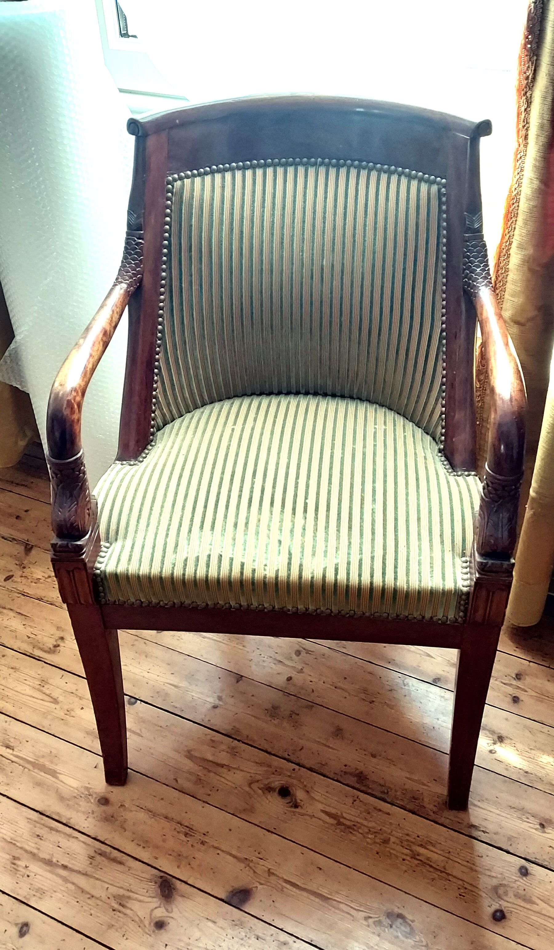 Pair of armchairs style Empire period 19th century