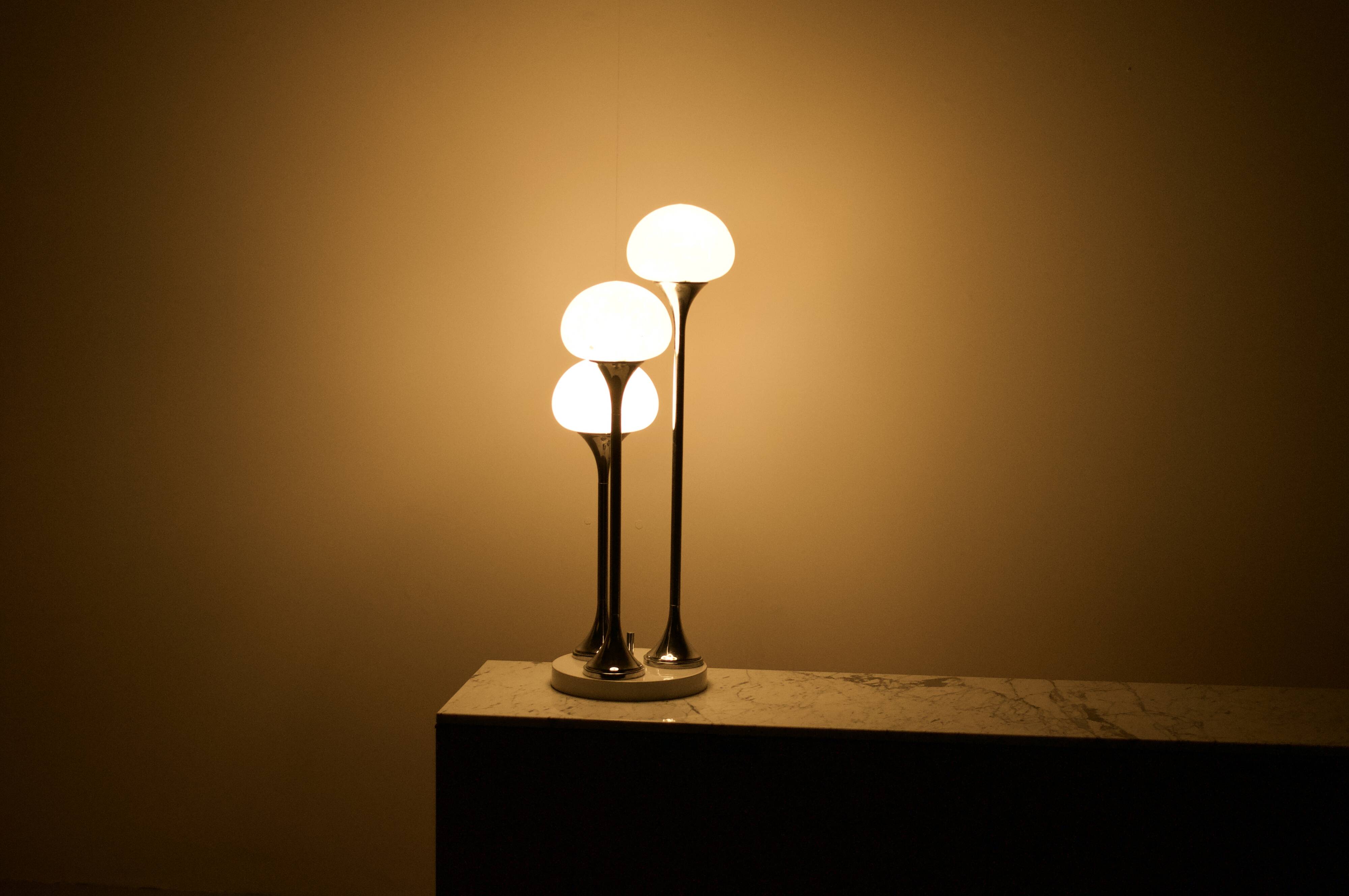 Italian lamp with 3 globes, 1970s