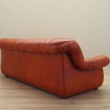 Red leather sofa, Italian design, 1970s, manufacturer: PelleRossi
