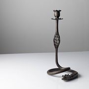 Wrought iron candelabra with dragon head, Samuel Yellin style, 20th century