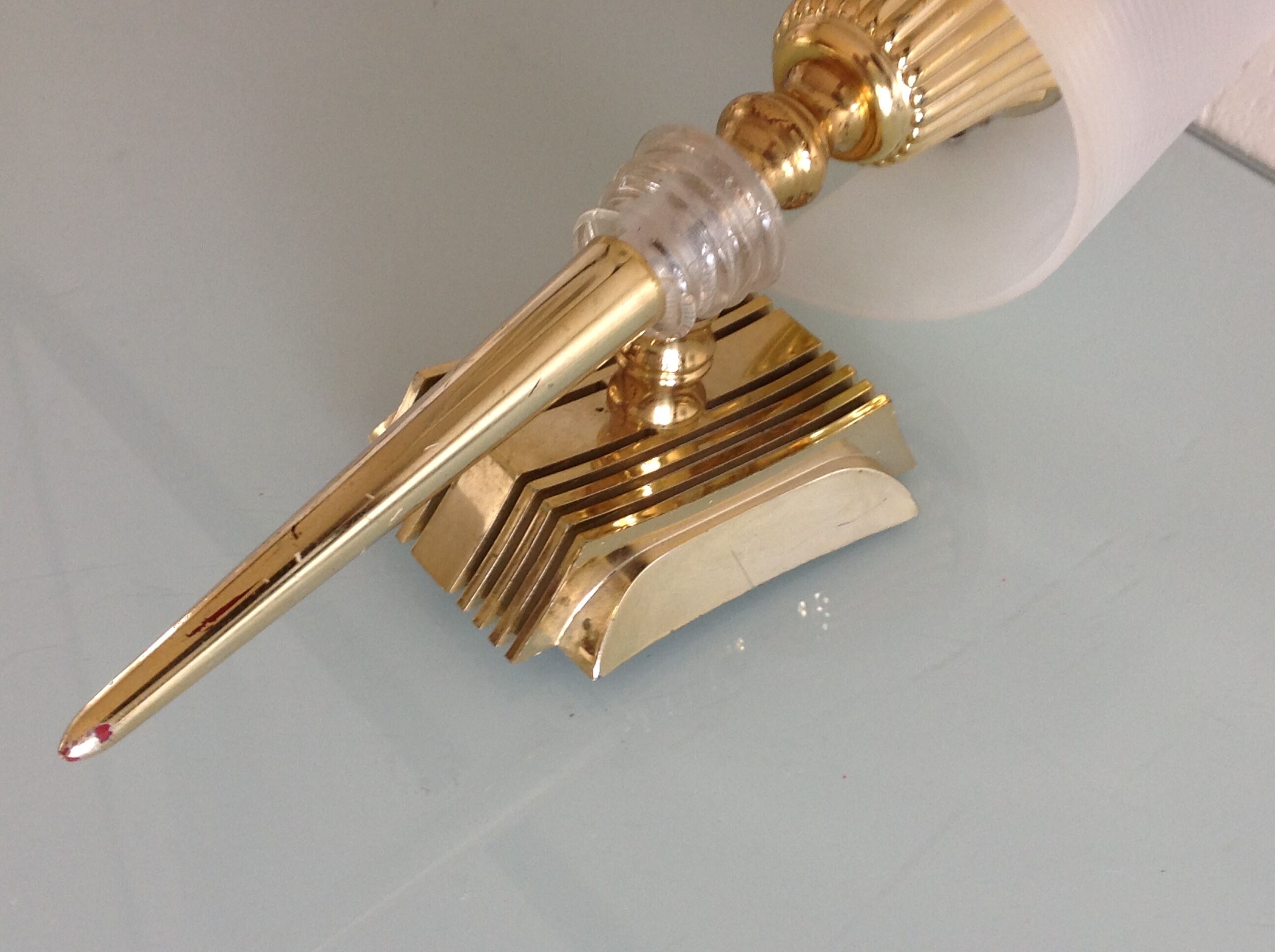 White / vintage perspex wall lamp 50s-60s