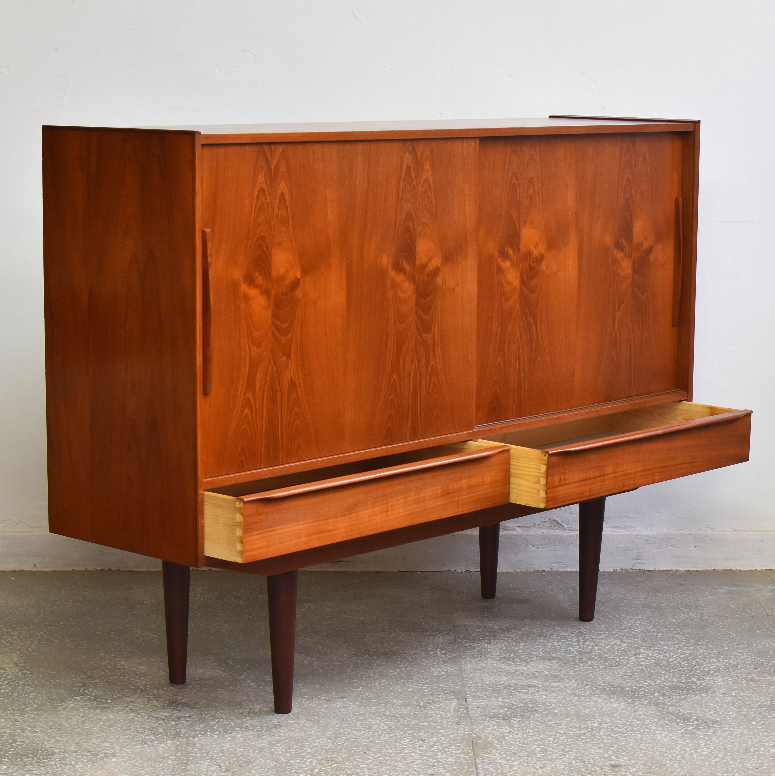 Scandinavian teak highboard, 1960