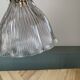 Holophane tulip brass swan neck wall lamp with porcelain rosette