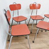 5 vintage Formica red chairs