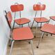 5 vintage Formica red chairs