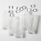 Set of 5 Vintage Bark Patterned Tumblers / Mid-Century Pressed Glass /Italy