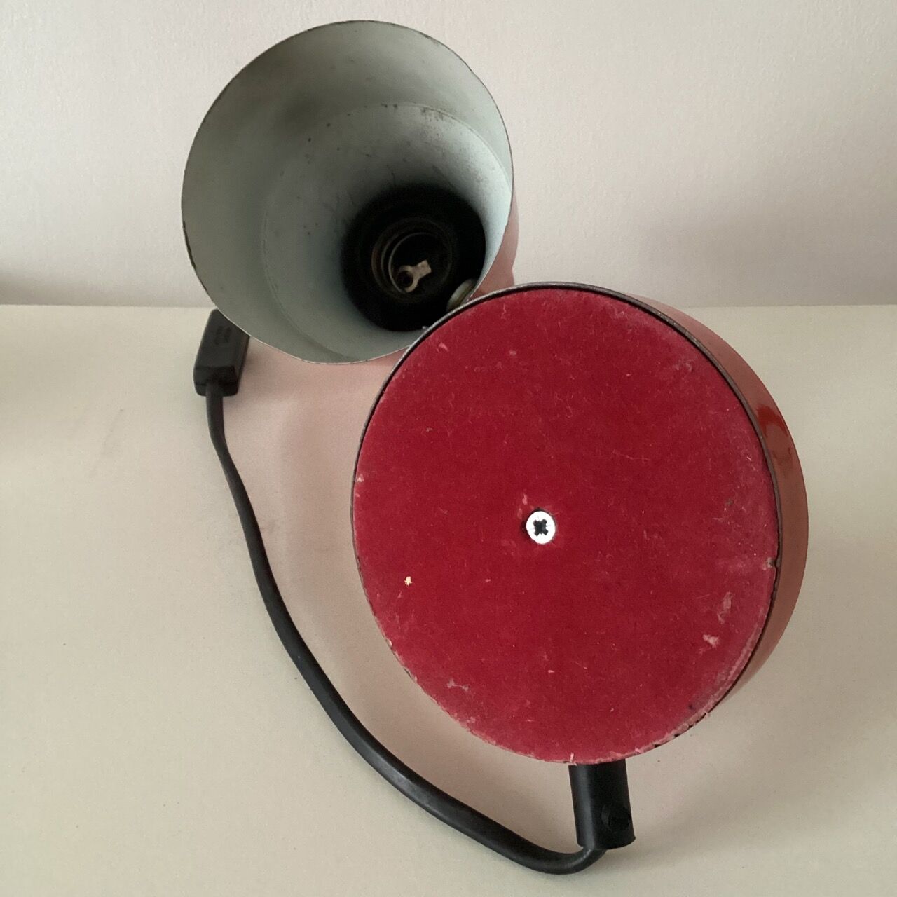 Red desk lamp