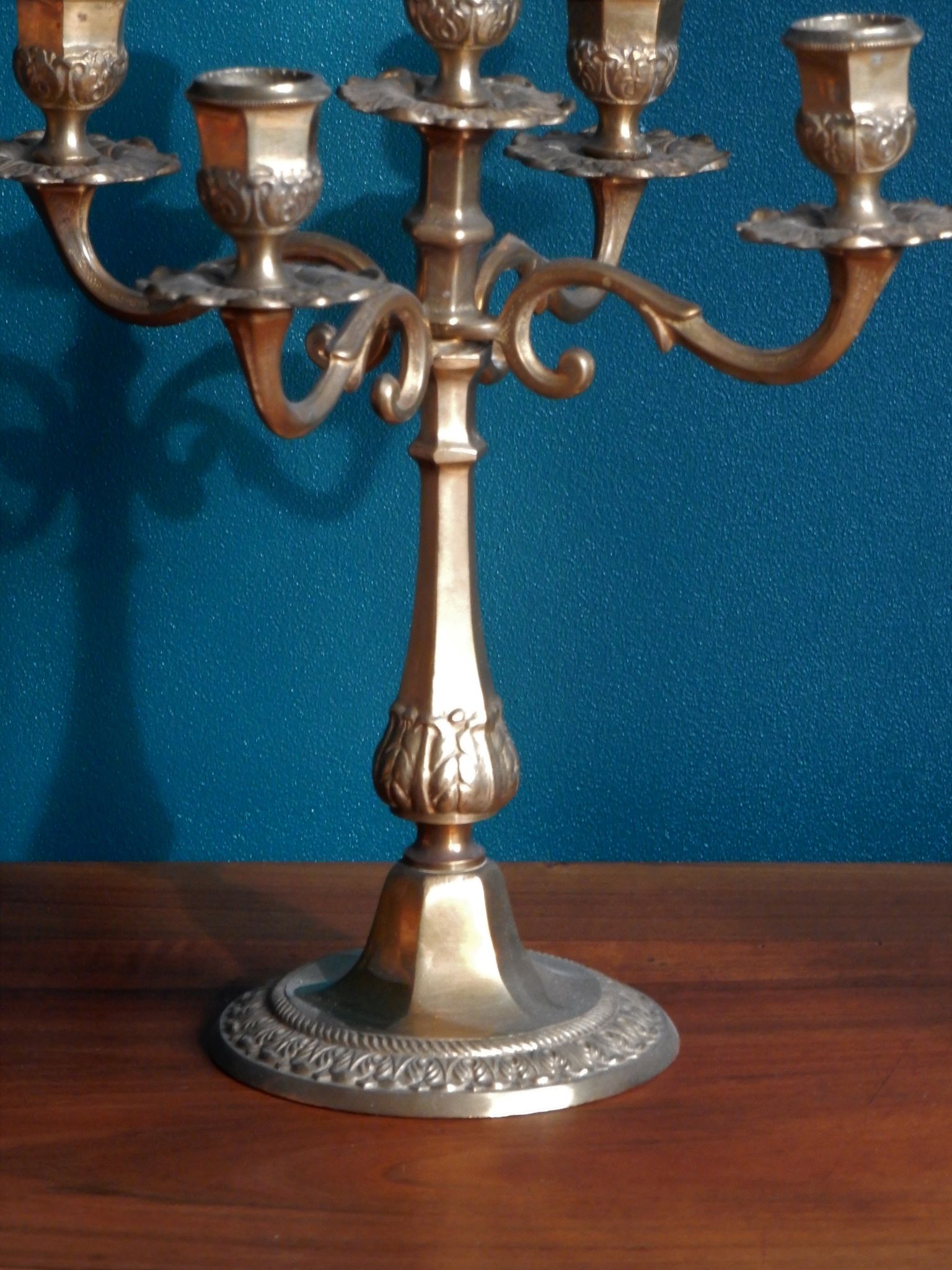 Brass chandelier, French candelabra of the 30s