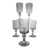 6 verres à eau / vin, XIXème
