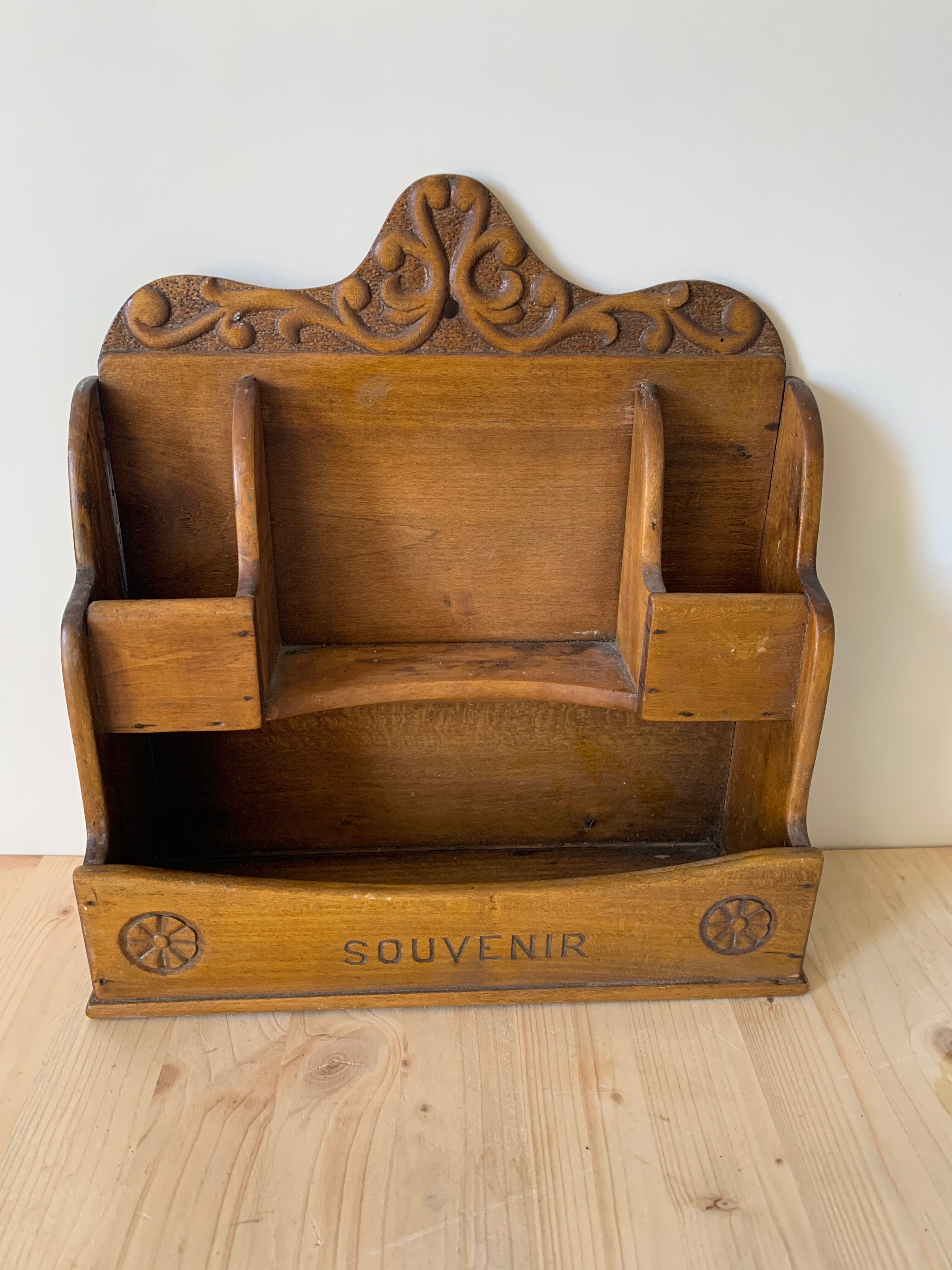 Wooden mail letter holder