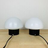 Pair of 70s space age mushroom lamps, Optelma