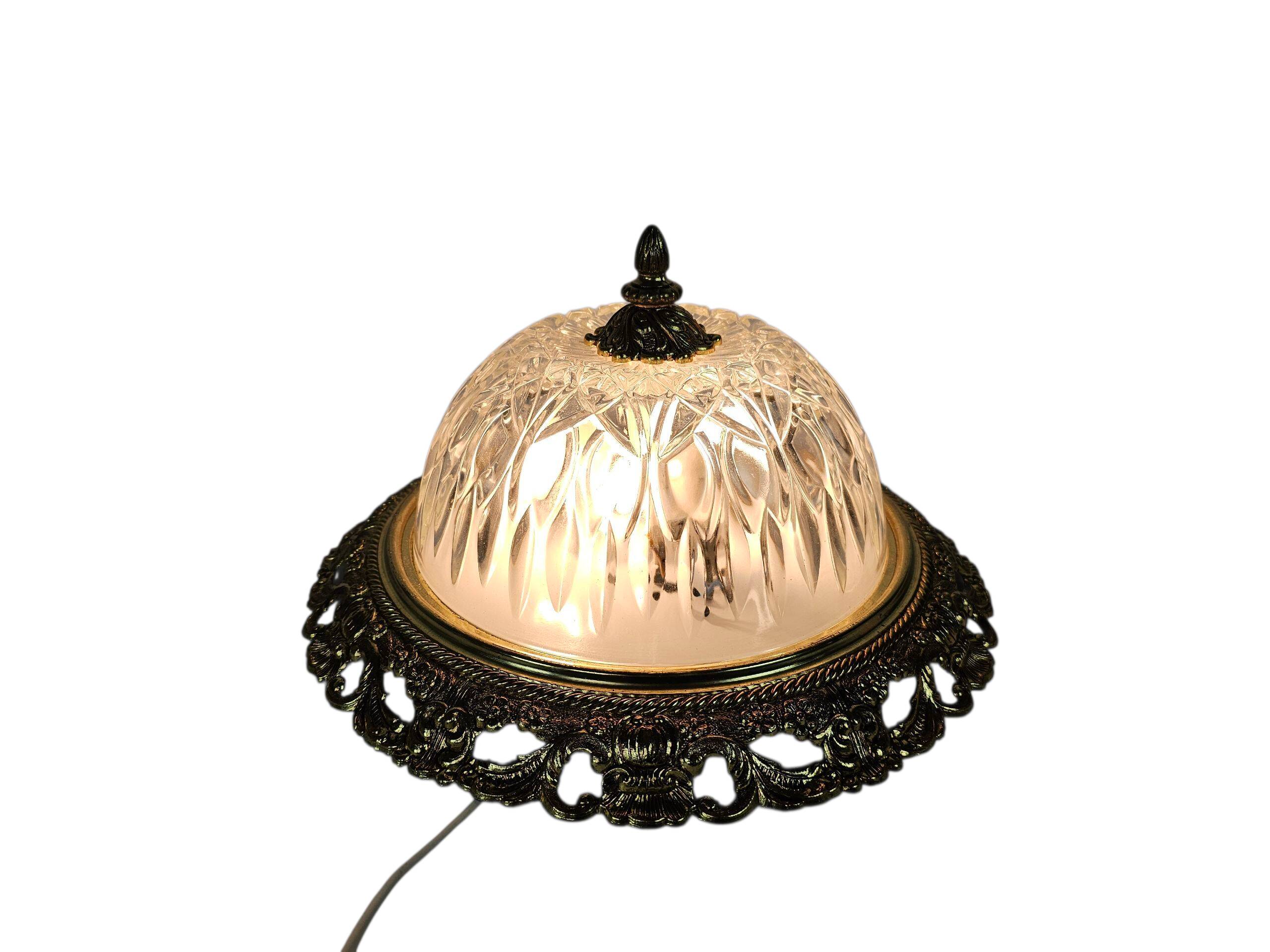 Massif - Style Hollywood Regency - laiton - verre - années 1970