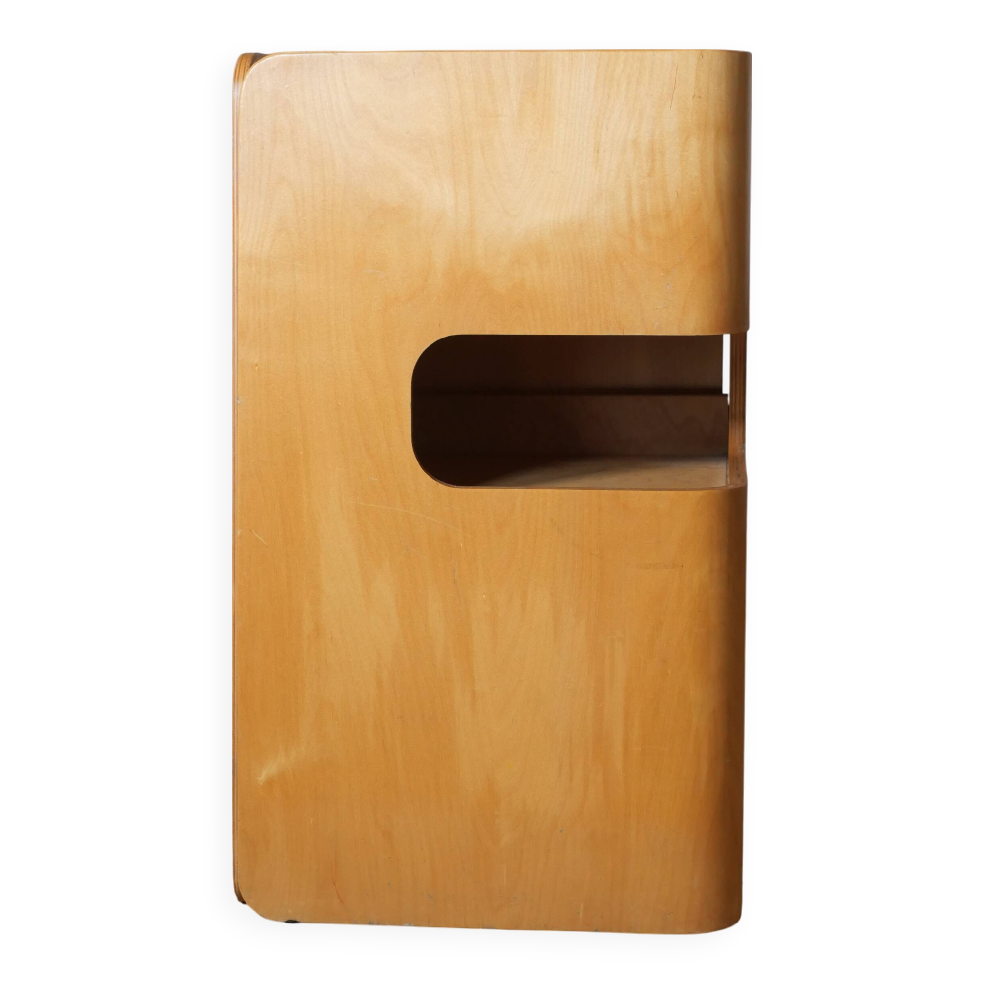 90s laminated wood folding storage unit