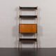 Scandinavian free standing vertical bookcase with a secrtetaire or home office wall unit model Ergo,