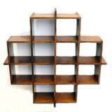 Cubical wall bookcase in laminated made in Italy 1970s