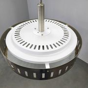 Space Age UFO Chandelier, Metal and Glass, Czechoslovakia 1970s