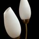 Brass and white opaline wall lights, "Tulip" type, 1950
