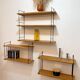 3 String wall shelf modules by WHB, Germany, 1960.