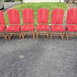 Set of six Louis XIII oak chairs