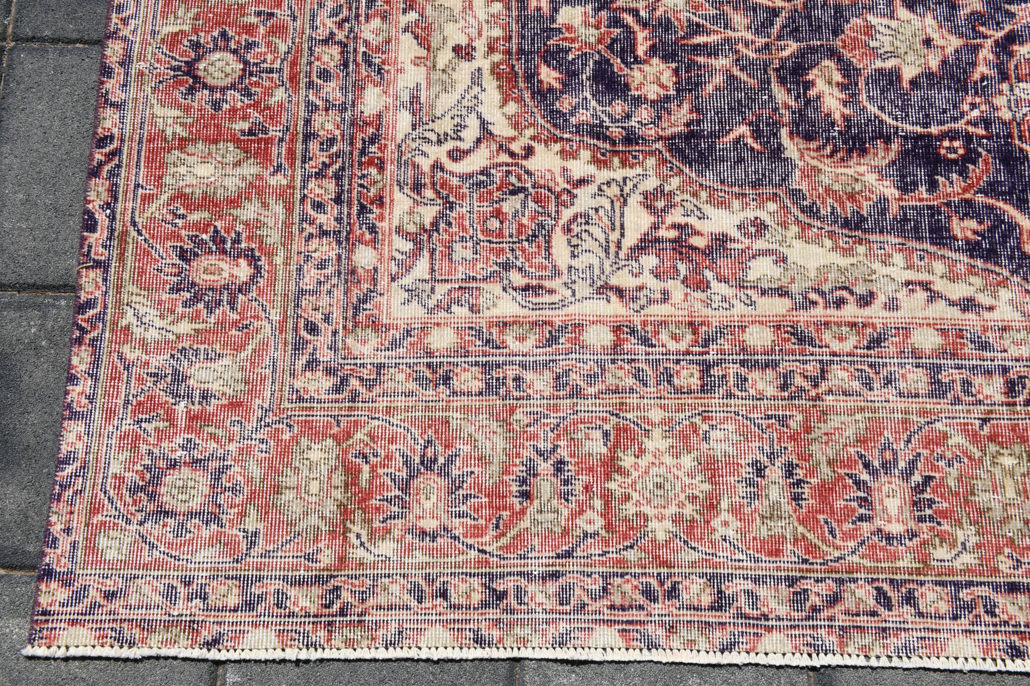 Navy Blue Orientel Style Vintage Persian Rug, 228x338 Cm