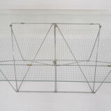 Glass and metal dining table by Max Sauze 1970