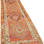 Tapis kilim vintage Herki tissé à la main en Turquie 103 cm x 351 cm