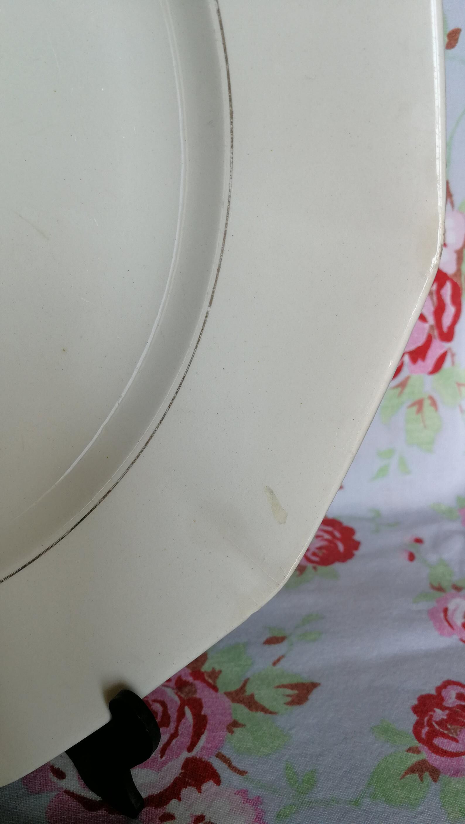 Old octogonal silver flower rose service dish