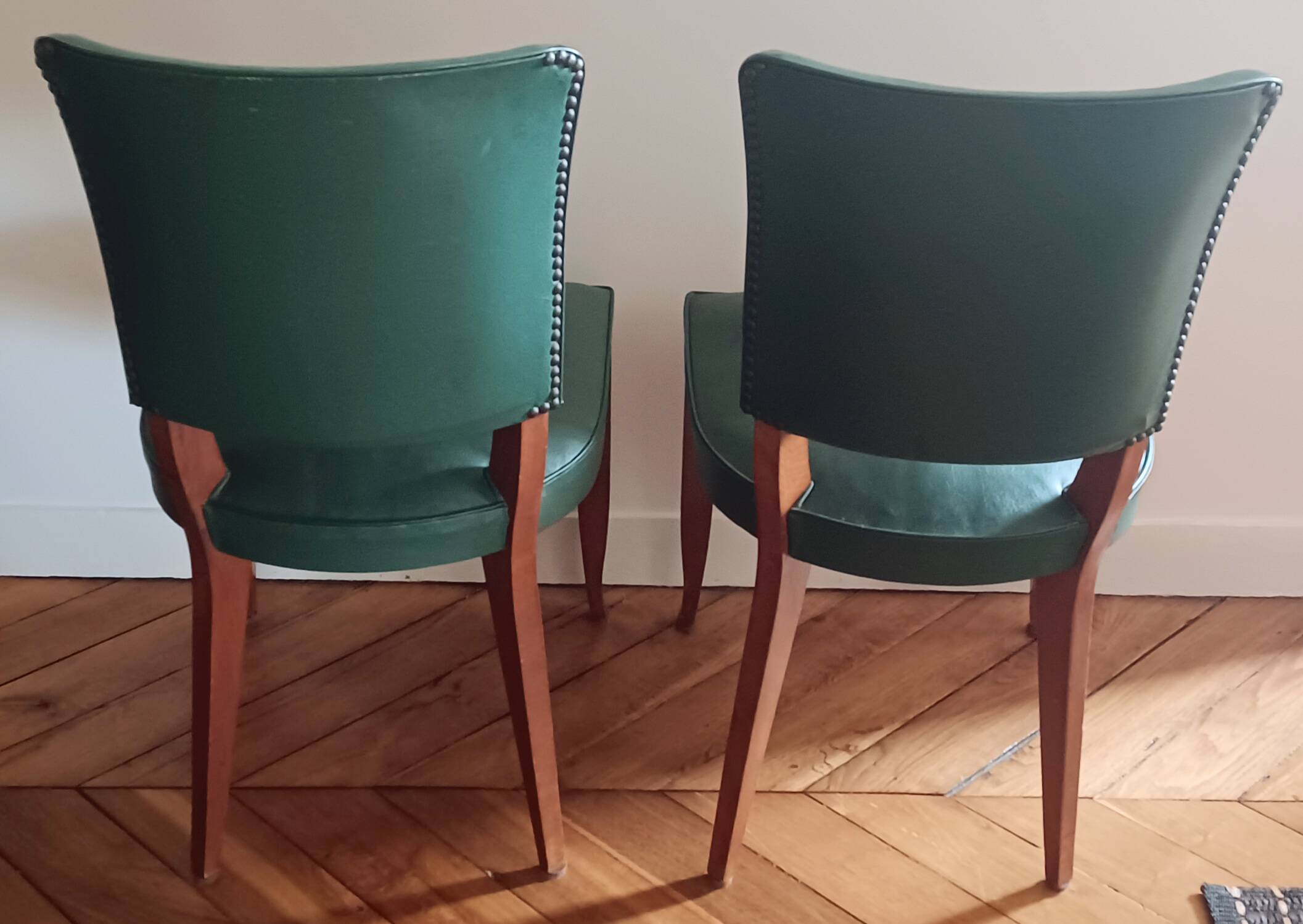 Pair of chairs in the style of Ruhlmann. 30s/40s