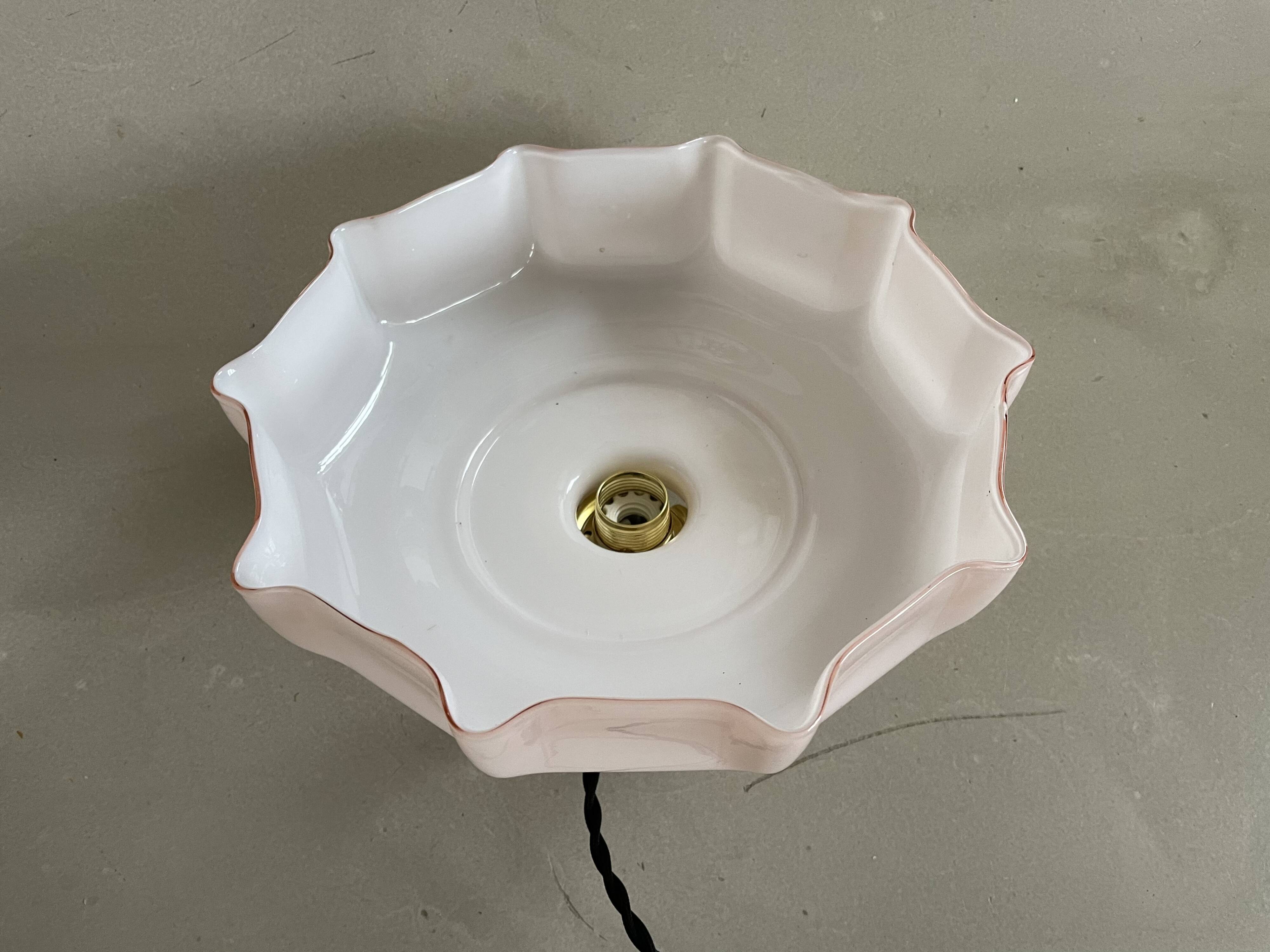 Old pink opaline pendant light