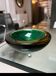 Murano Glass Bowl in Emerald Green and Yellow, Italy, 1965