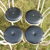 Set of 4 white and black Thonet bistro chairs