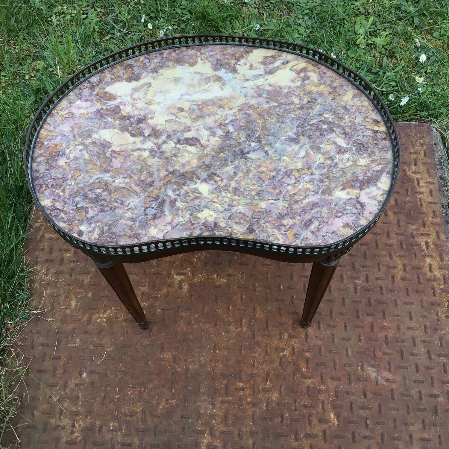 Bedside table with marble