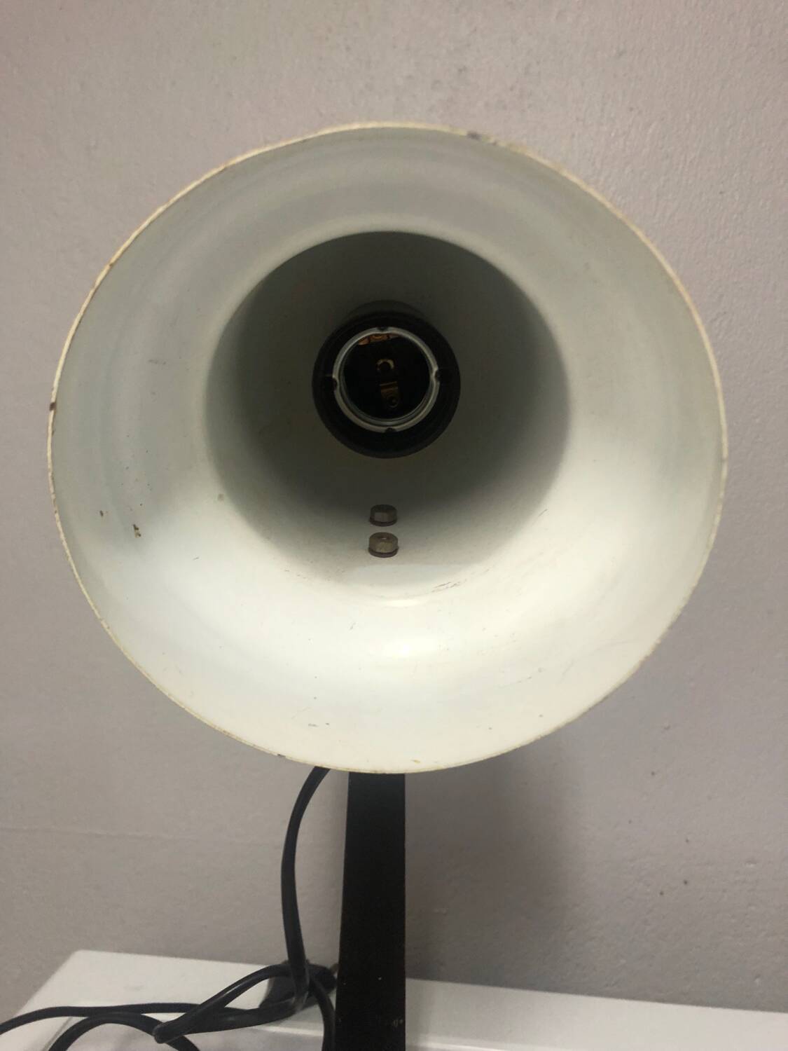 Space age 1970 yellow metal desk lamp