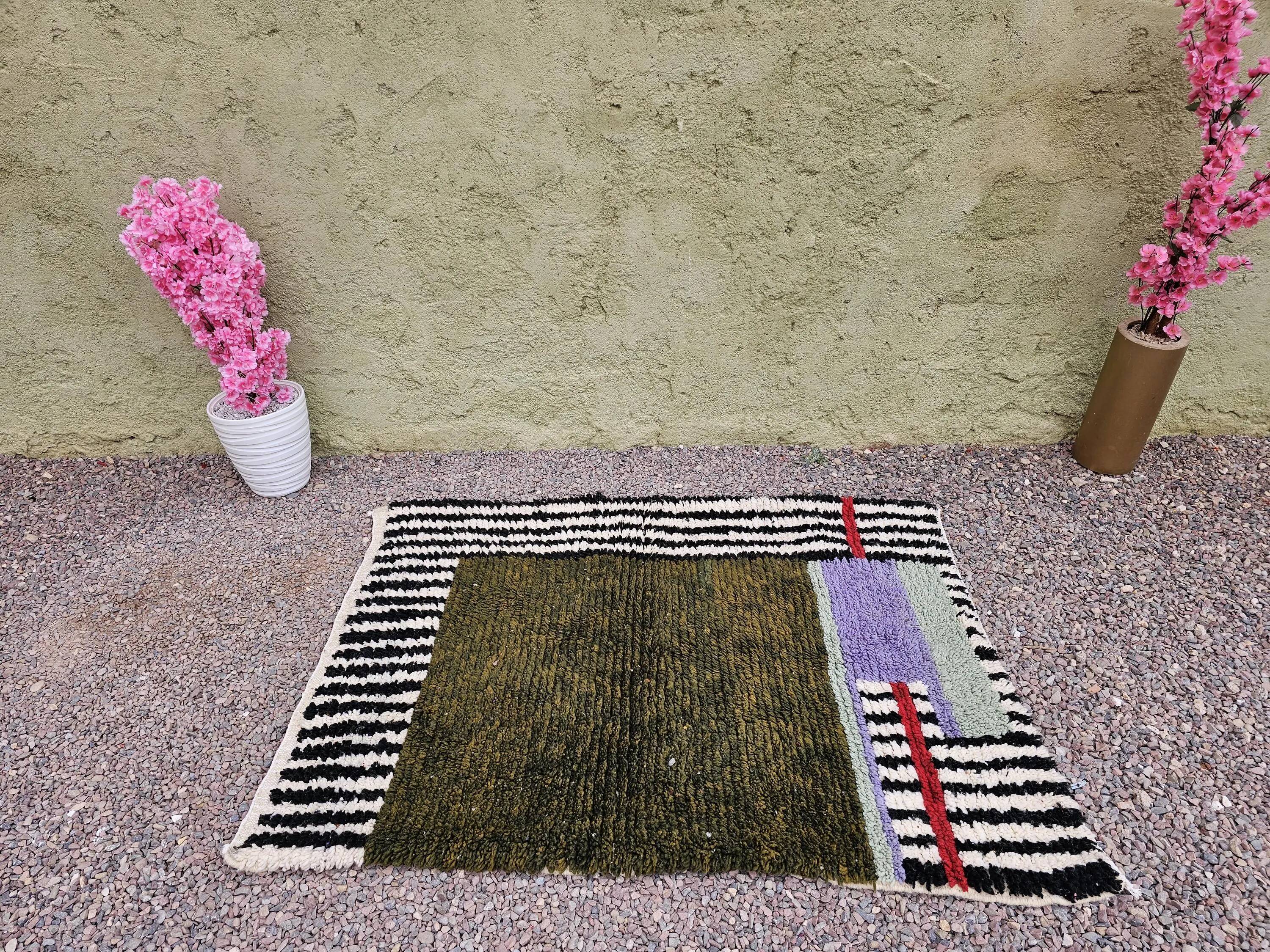 Tapis artisanal berbère fait main 2.5x1.5 m