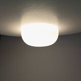 Vintage opaline dome ceiling light from the 60s