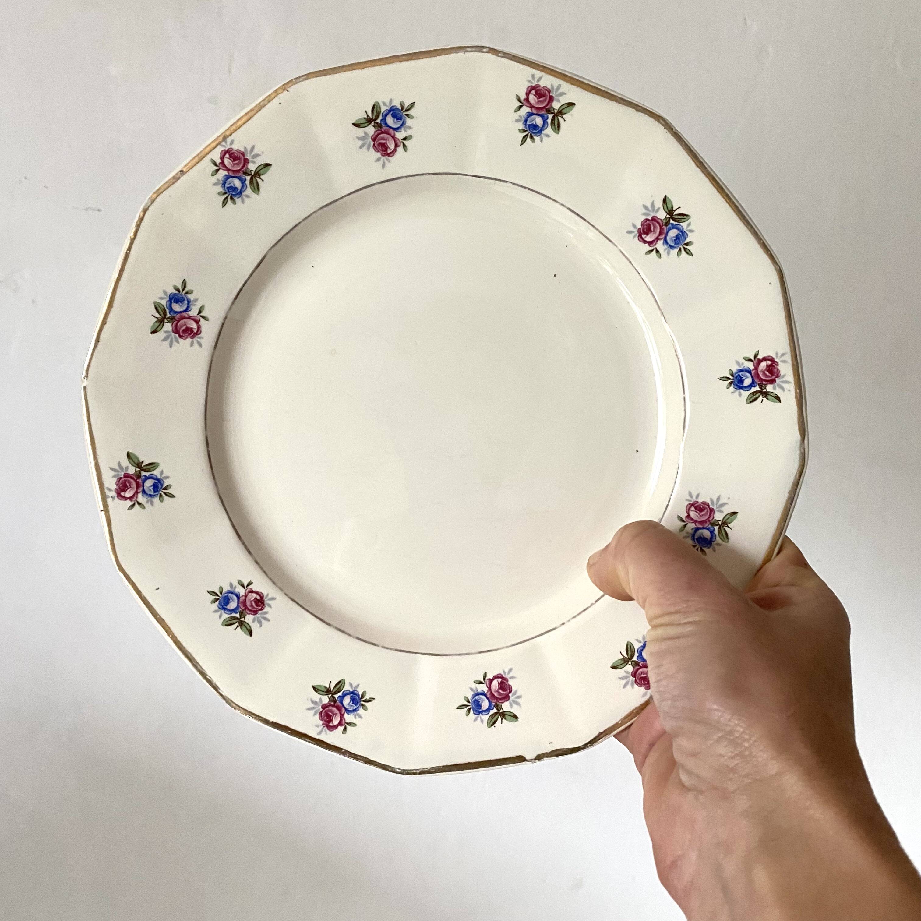 Digoin Sarreguemines dinner plates, floral